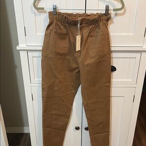 Rylee + Cru Tan Casual Tapered Bottoms